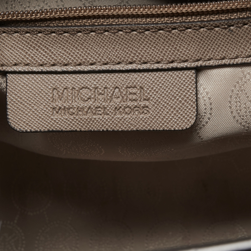 MICHAEL MICHAEL KORS Dark Beige Saffiano Leather Medium Selma Tote - Picture 8 of 8